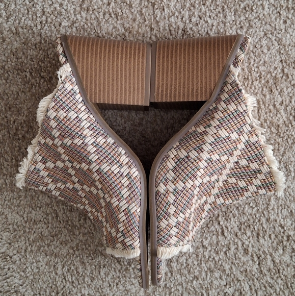 Londonrag womens sandals size 10 maya mules stacked heels peep toe 8 - Picture 4 of 7